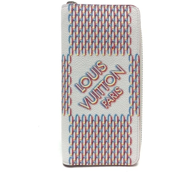 AUTHENTICITY GUARANTEED LOUIS VUITTON Damier Spray Zippy Wallet Vertical Wallet - Picture 1 of 14